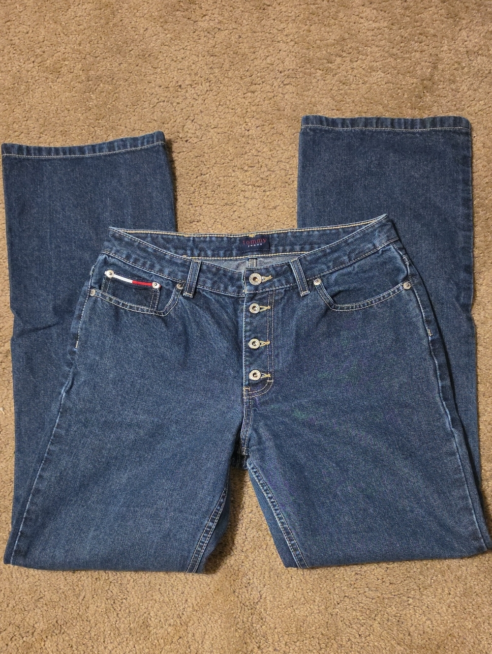 Vintage Tommy Girl Tommy Jeans Women's Button-Fly Blue Jeans